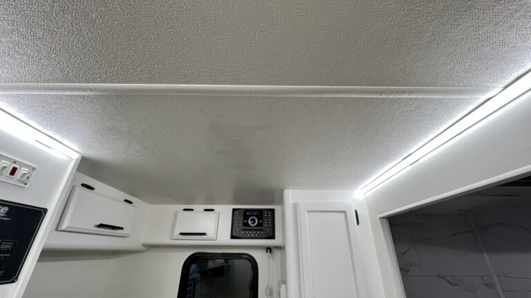 How to remove water stains from rv ceiling?