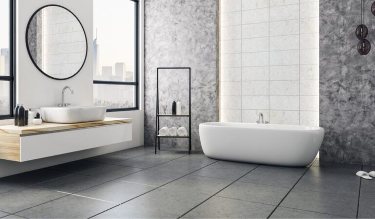 How to remove stains from bathroom floor tiles?